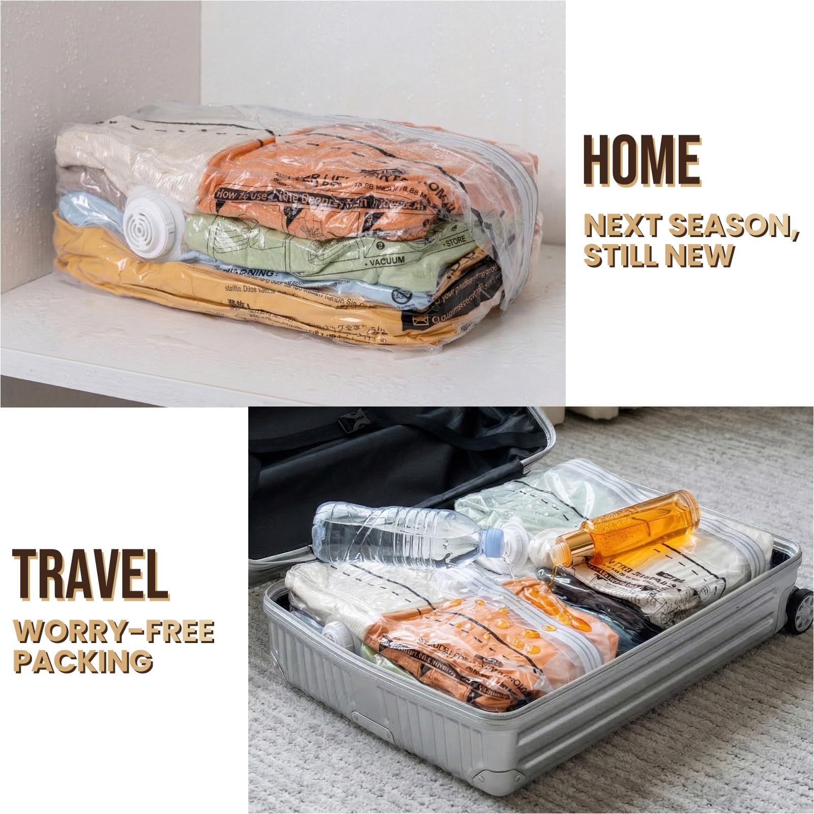 TAILI 10 Pack Bolsas de Almacenamiento Cubo,Tamaño Mediano (63x48x27cm) | Bolsas de sellado al vacío para ropa cube de compresión sin bomba para mantas solución para ahorrar espacio