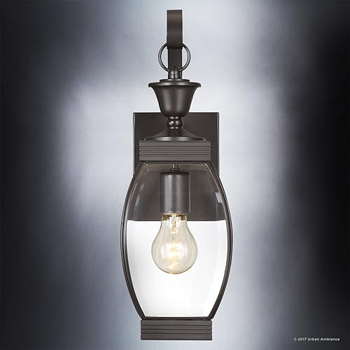 Miniatura 5 de Urban Ambiance Lámpara de pared colonial de lujo para exteriores, tamaño mediano 17 pulgadas de alto x 5.5 pulgadas de ancho, con elementos de