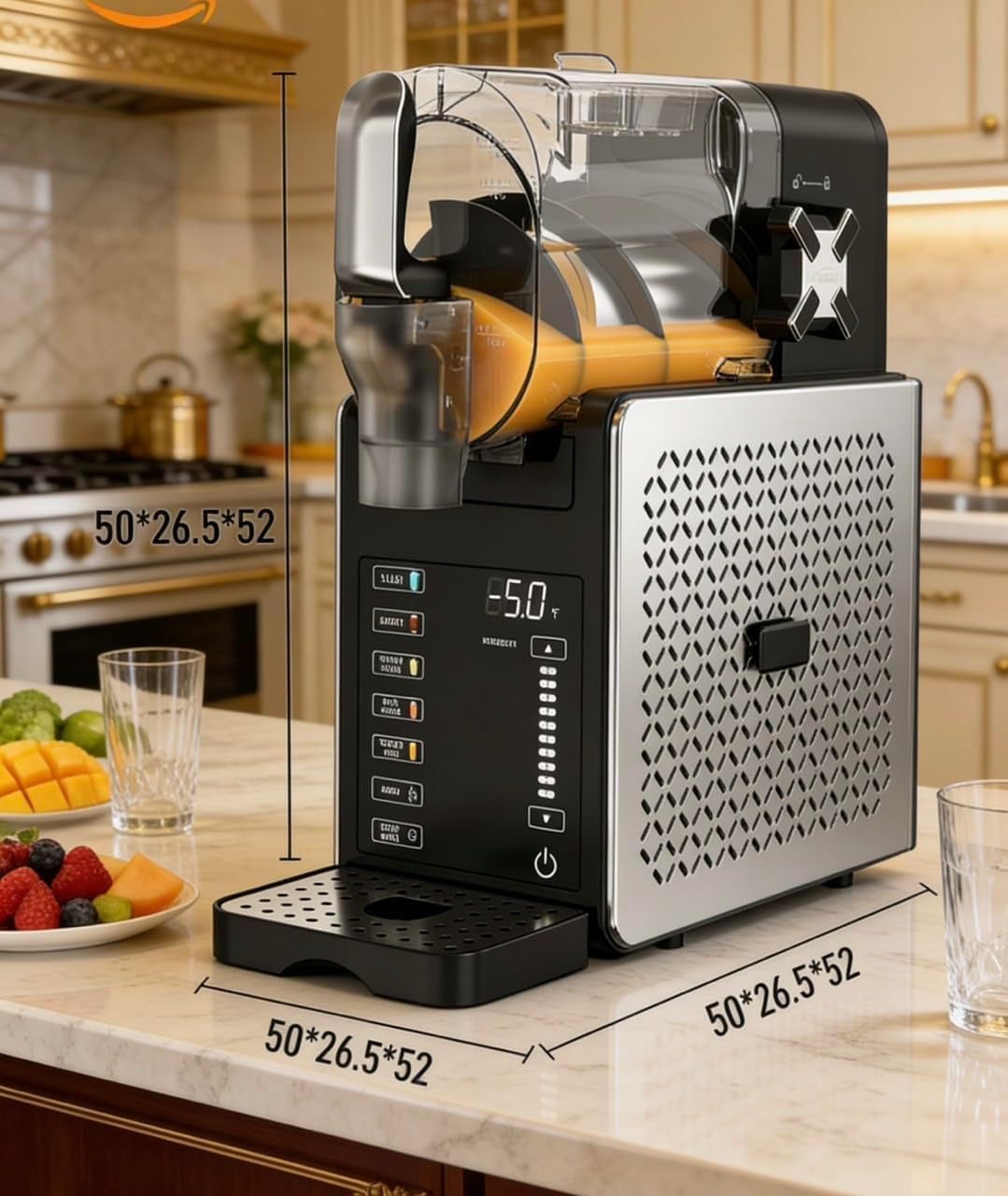 Máquina para Hacer Granizados 1.9L – 200W Máquina de Helados con 5 Programas, Máquina Slushie con Mantenimiento de Frío 12h, Autolimpieza y Bandeja de Goteo 400ml, para Cócteles y Batidos
