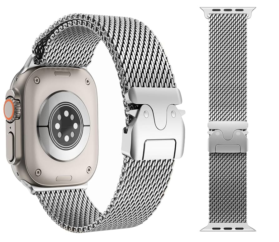 Apple Watch - アップルウォッチ 45mmサイズ ミラネーゼ AppleWatch シルバー アップルウォッチ Apple Watch バンド ベルト ステンレス 45mm