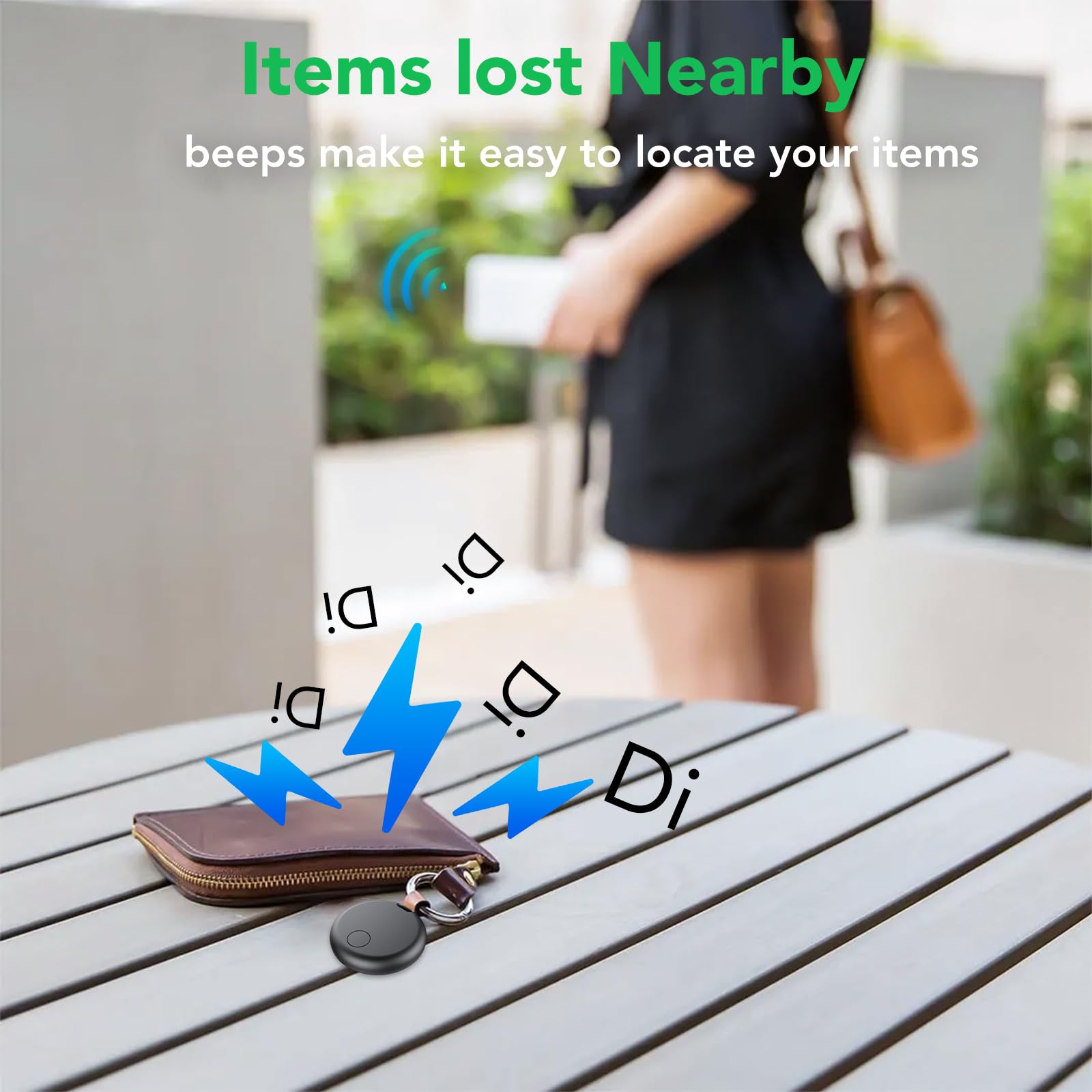 Smart Tracker Tags 4 Pack, localisateur d'objets Bluetooth Finder, compatible avec la recherche d'Apple (iOS uniquement), 365 jours d'utilisation, piles de remplacement, chercheur pour clés