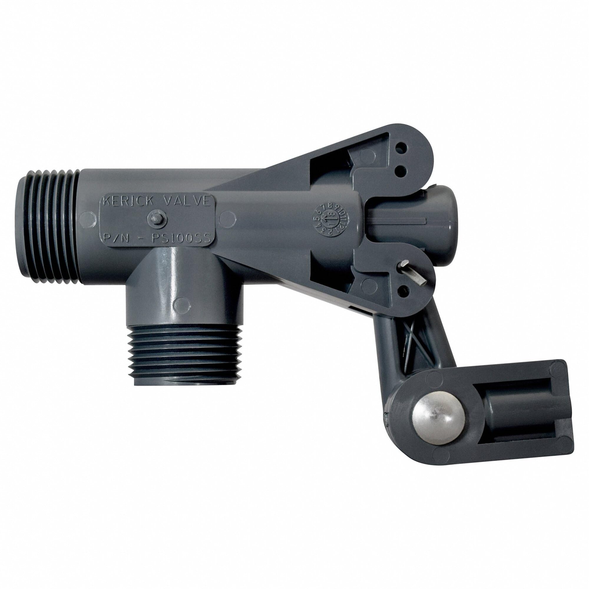 Kerick ValvePS125SS PVC Float Valve, Standard Mount, 124 gpm at 50 psi, 1-1/4" NPT Male