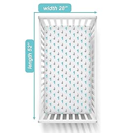 American Baby Company Fitted Crib Sheet 28 x 52, Soft Breathable Neutral 100% Cotton Jersey Sheet, Whale, for Boys and Girls, Fits Crib and Toddler Bed mattresses
