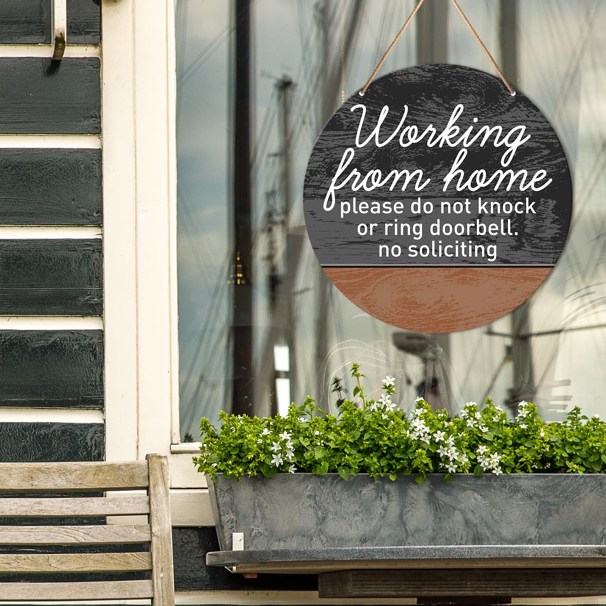 Cartello In Legno Per Porta – Scritta 'Working From Home, Do Not Ring Doorbell, Please Do Not Knock' – Decorazione Rustica Per Casa E Ufficio