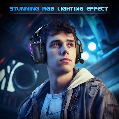 Miniatura 7 de Auriculares inalámbricos para juegos para PS5, auriculares USB de 2.4 GHz con micrófono para PS4, PC, Nintendo Switch, Mac, computadora, auriculares