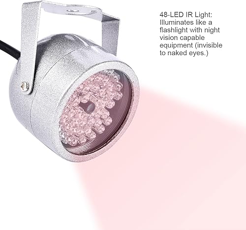 Miniatura 2 de 48 luces LED IR,Luz infrarroja inteligente de visión nocturna para cámara CCTV de seguridad,Luz IR de 48 LED para luces interiores o exteriores
