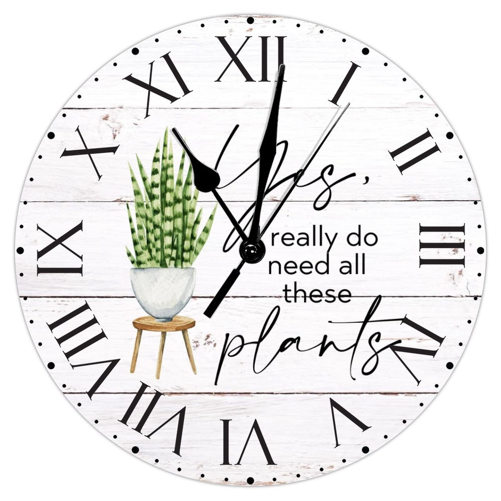Horloge murale en PVC cactus design chic 30 cm mouvement silencieux