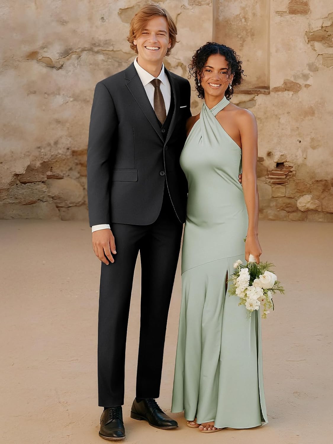 WEEN CHARM Men's 3-Piece Slim Fit Suit Set-2-Button Blazer,Vest & Pants-Formal Wedding,Prom,Party & Business Tuxedo - Image 3