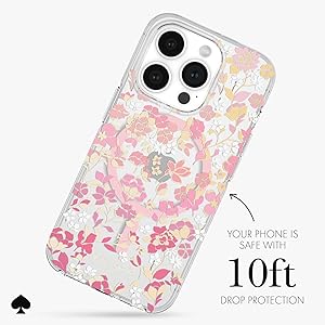 kate spade new york iPhone 15 Pro Case, Compatible with MagSafe - Flowerbed Pink Ombre