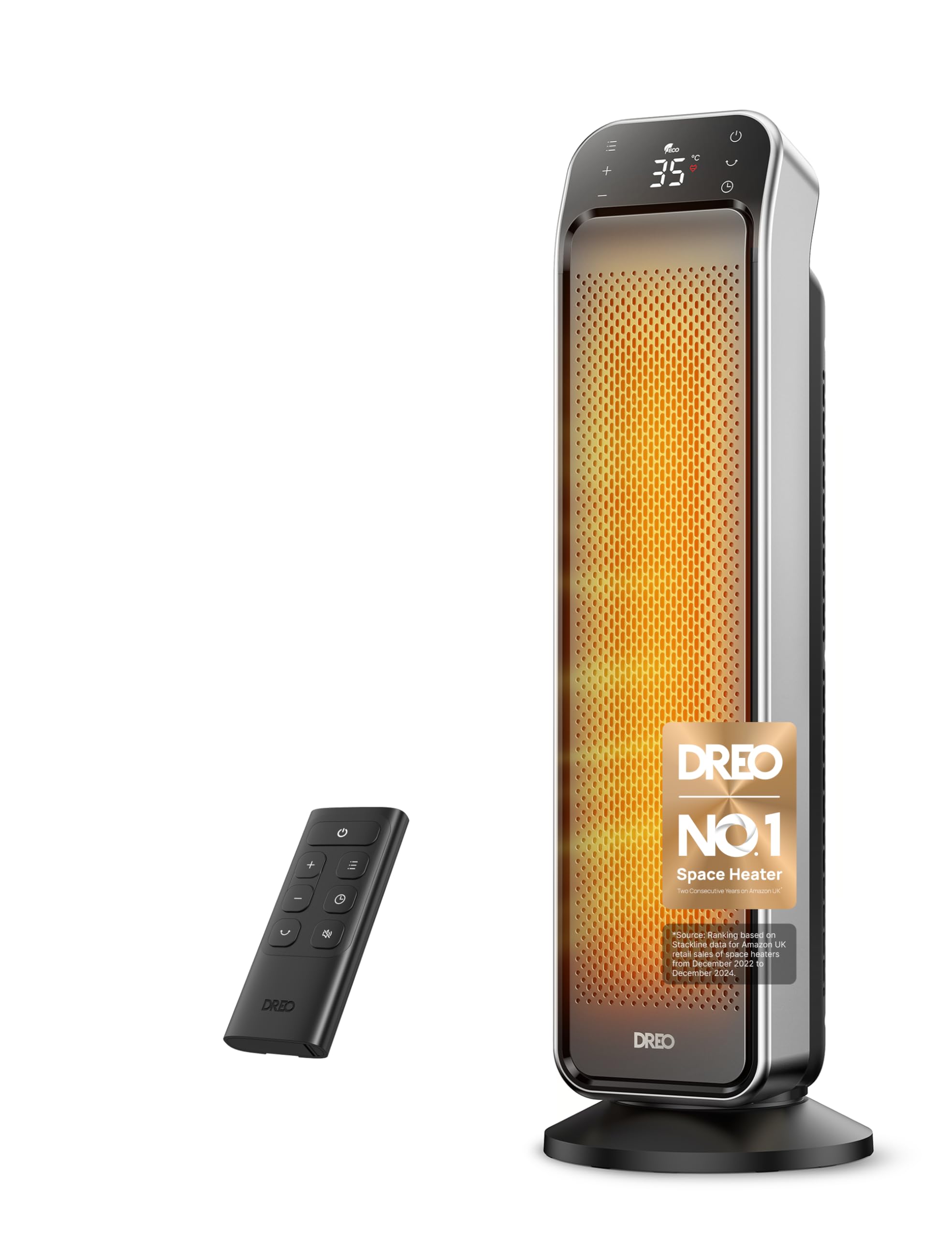 25 Inch Electric Heaters for Home, 70° Oscillating Fan Heater with Remote, 25dB Silent Ceramic Space Heater for Large Room, Low Energy, 3-Mode 3-Speed, Timer, Overheating&Tip-Over Protection