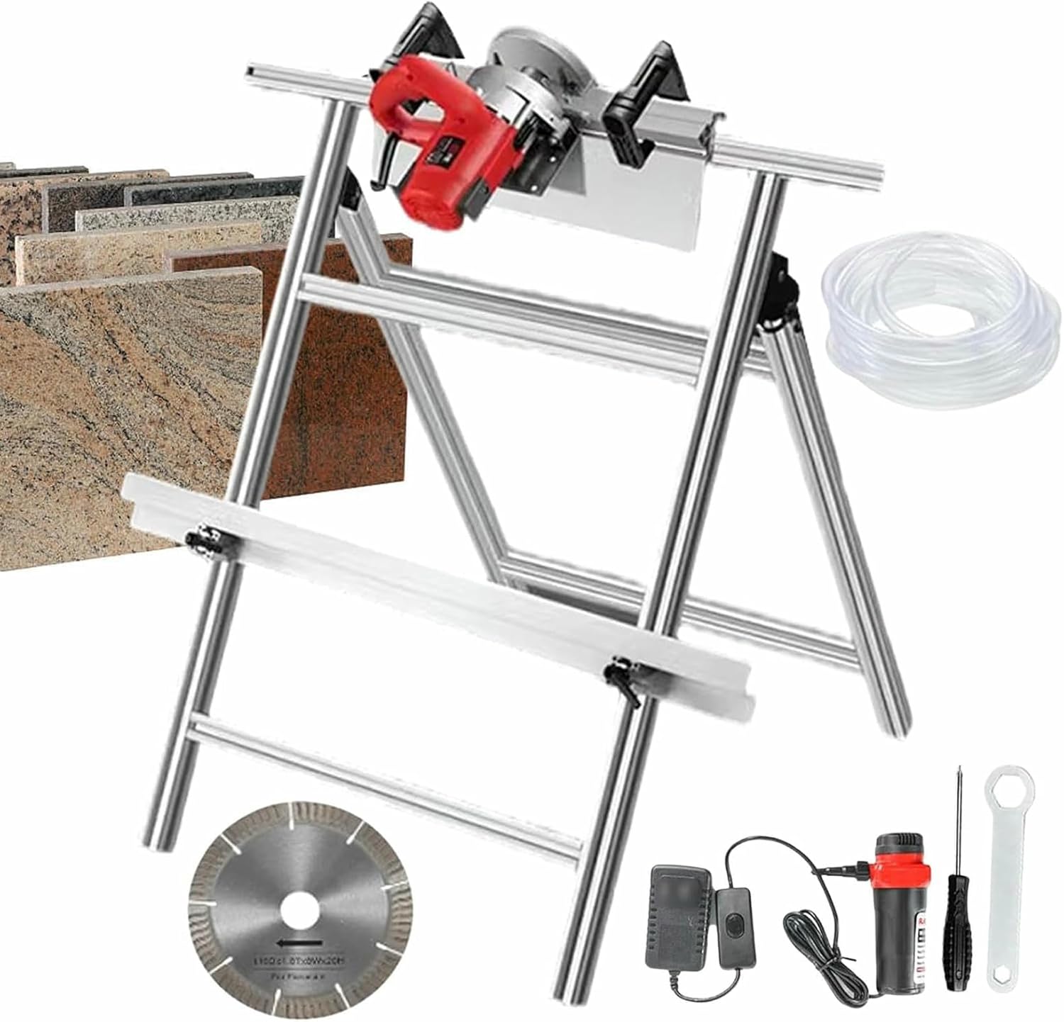 43° Electric Tile Chamfering Tool | 1200 W Wet Cutting Bevel Cutting | 43 Degree Precision Angle Grinder for Ceramic/Marble Tiles | Includes Water Pump