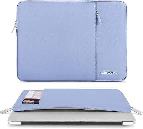 Vista 121 de MOSISO Funda vertical de poliéster con bolsillo para laptop de 15 pulgadas, para MacBook Air 15 M4 A3241, M3 A3114 y M2 A2941 de 2025, 2024 y 2023