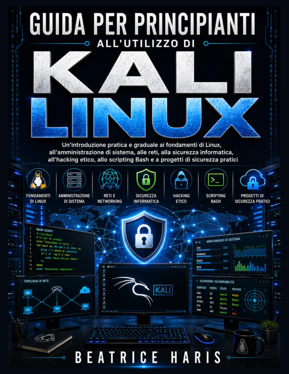 Guida per principianti all'utilizzo di Kali Linux: Un'introduzione pratica e graduale ai fondamenti di Linux, all'amministrazione di sistema, alle ... Bash e a progetti di sicurezza pratici