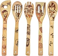 Vista 1 de Juego de 5 cucharas de madera para cocinar, cucharas de bambú talladas, accesorios de cocina para cocinar, utensilios de cocina, espátulas, regalos