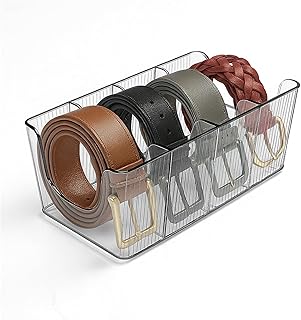 Organizador de cinto acrílico, 7 compartimentos, capa transparente para compartimento de laço e arco Tie5, organizador de cinto acrílico para armário, caixa de visualização de cinto