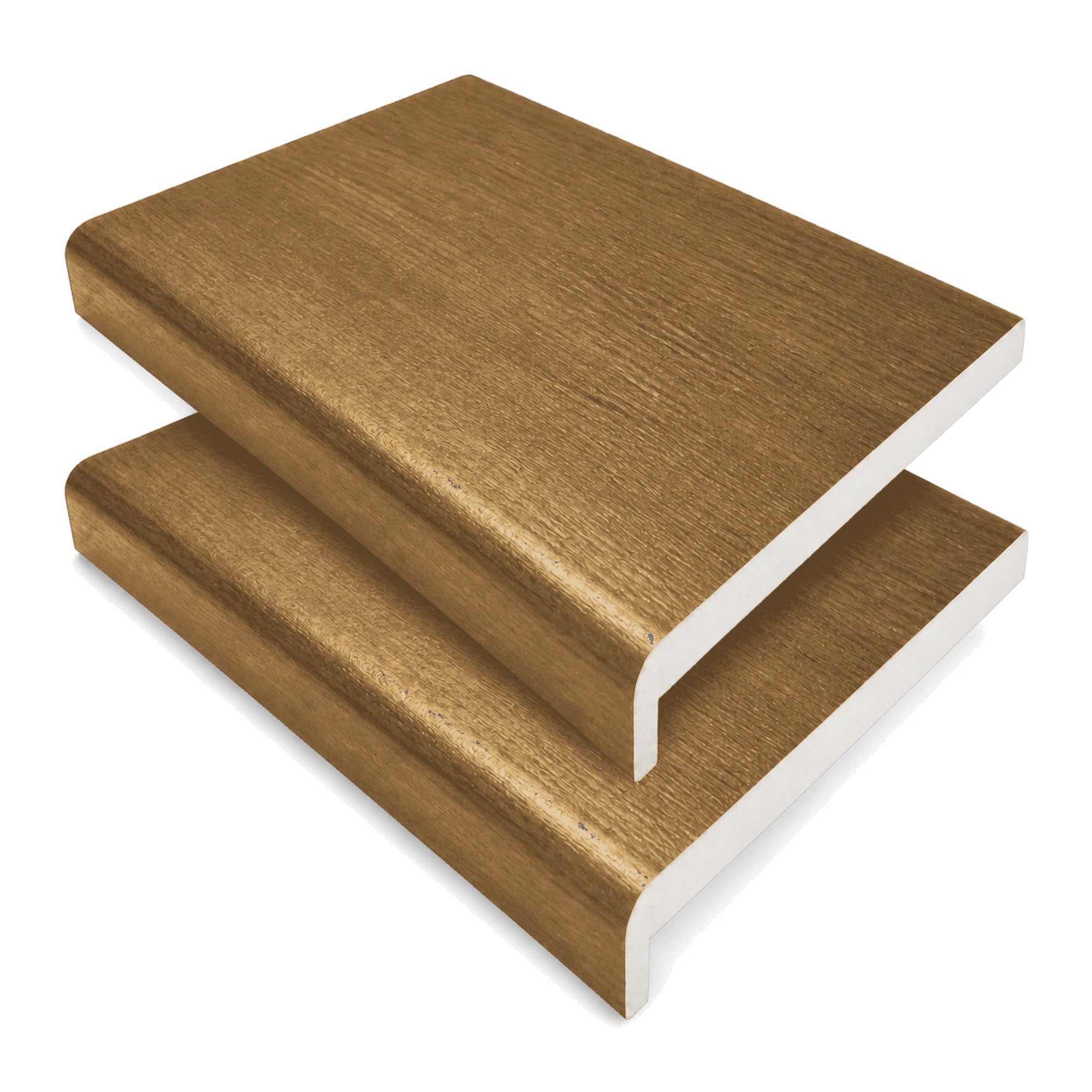 200mm x 2m Irish Oak uPVC Fascia Capping & Sill Cover + End Caps – 2 Pack