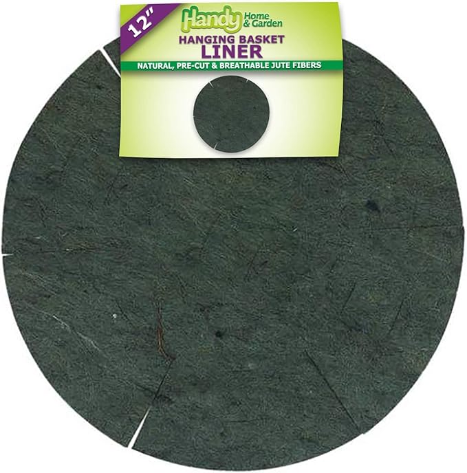 Handy Home and Garden 2 x 12" (30cm) Flat Jute Hanging Basket Liners