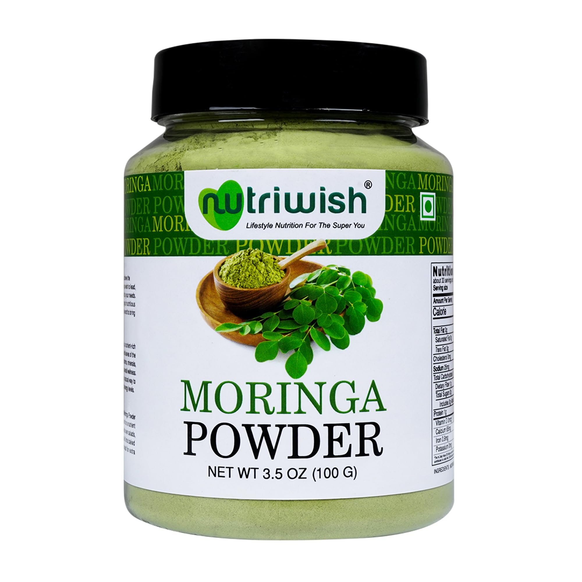 Moringa Powder, 3.5 oz (100 g) | Moringa Oleifera Leaf | Pure Natural Super Food | No Stems |