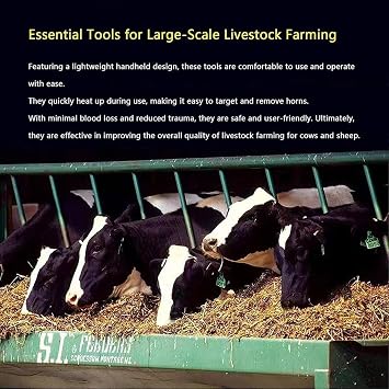 Electric Dehorner for Cattle Sheep, Animal Husbandry Tools Bloodless and Painless Dehorner, Cattle Sheep Remove Horn Device for Veterinary, Farm, Ranch
