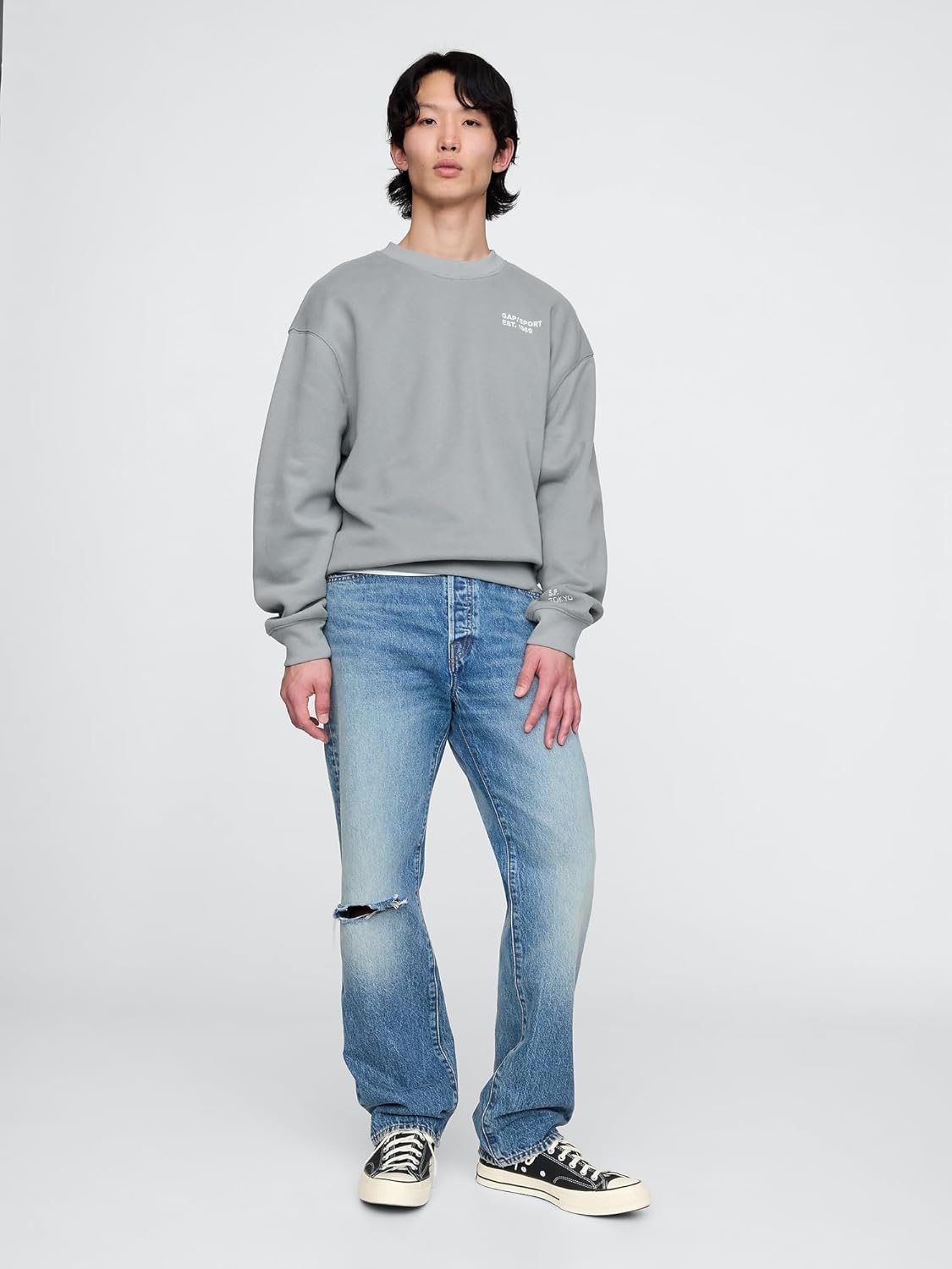 GAP mens Mini Logo Crewneck Sweatshirt - Image 3