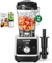 AMZCHEF Glass Blender 1800W High Power, Tritan Jug Blender 2L | BPA Free, for Smoothies, Smoothies, Ice and Homemade Creams, 6 Blades with Titanium, 9 Speeds, 5 Programs, Self-Cleaning