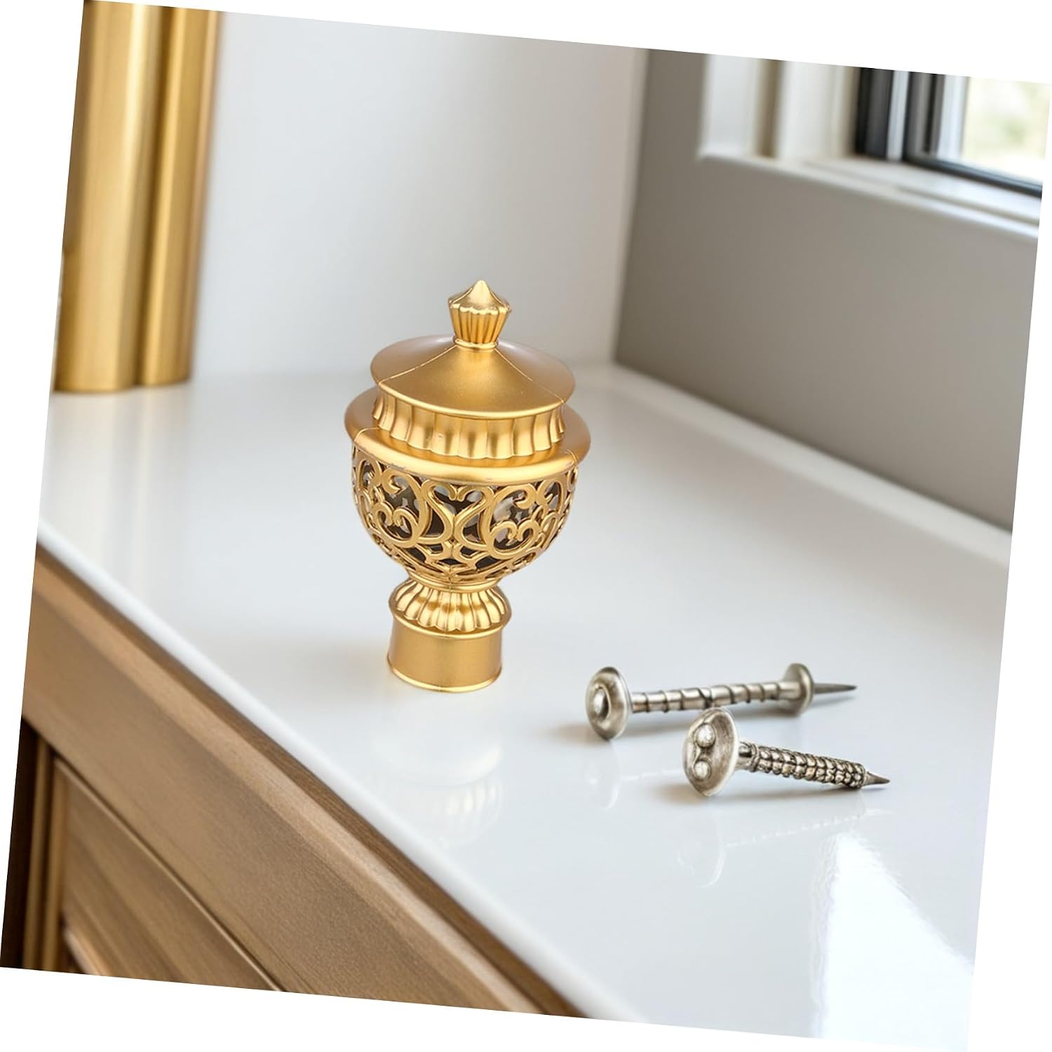 Zerodeko 10pcs European Style Plastic Curtain Rod Finials for Window Decor