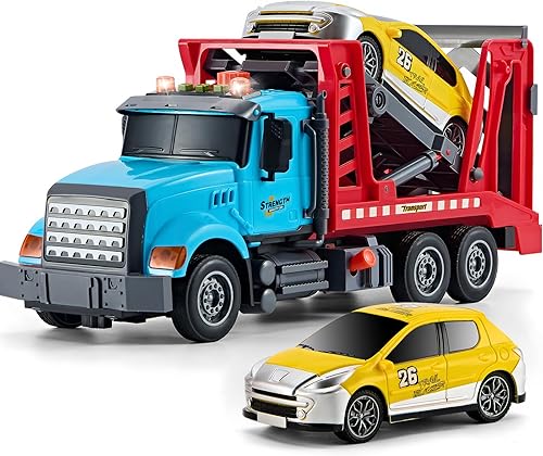 Miniatura 8 de Camión Mezclador de Cemento Grande, Juguetes para niños de 3, 4, 5, 6, 7, 8 años, Camiones de juguete con luces y sonidos para niños, niños