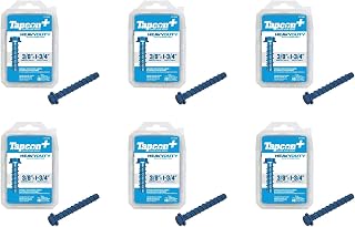 Tapcon+ 3/8 x 1-3/4 Inch Heavy-Duty Hex Head Concrete Anchors, 60 PCS, Corrosion Resistant Blue Climaseal™ Coating, Outdoor Rated Use, Concrete Block & Masonry Brick Screws, Drill Bit Sold Separately