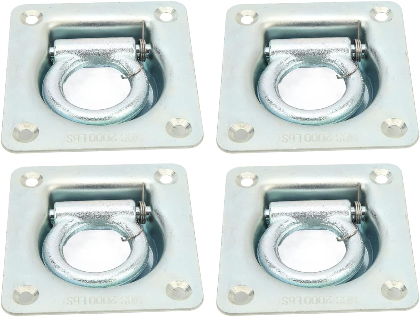 Stainless Steel Recessed D Rings 2000lb Capacity, Heavy Duty Tie Down Anchors for Trailers, Trucks, Compact Flush Mount Design, Easy Install