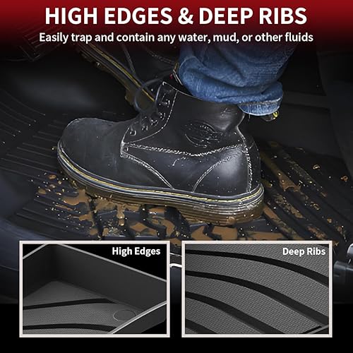 Miniatura 3 de LASFIT Alfombrillas para Porsche Macan 2014-2024, ajuste personalizado para todo tipo de clima, forros de piso de automóvil de TPE de primera y 2da