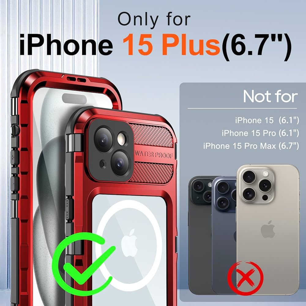 JETech Coque pour iPhone 15 Plus 6,7 Pouces, Protection Robuste Double