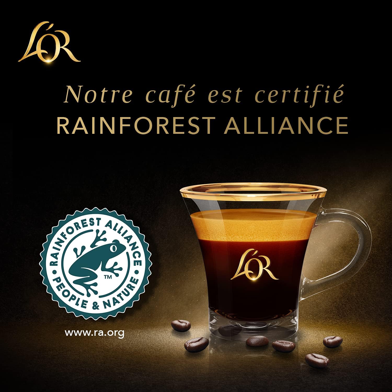 L'OR Ristretto 100 kapsułek kawy Intensywność 10 Nespresso kompatybilne