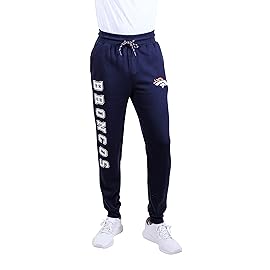 Ultra Game NFL Official Adults Super Soft Game Day Jogger Sweatpants - Unisex, Denver Broncos, Team Color, Large