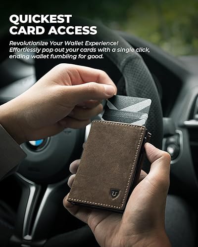 Miniatura 6 de Billetera para hombre para AirTag, billetera AirTag desplegable para hombre para Apple AirTag, cuero de fibra de carbono, inteligente, delgada,