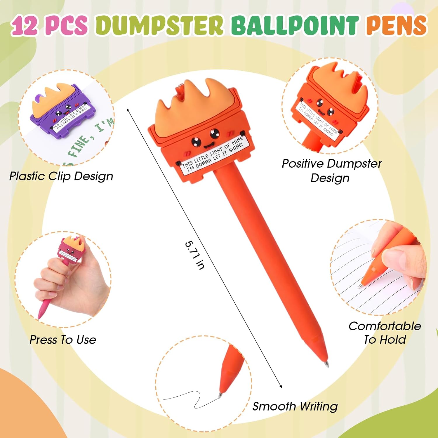 Watersay 60 Pcs Dumpster Employee Appreciation Gifts for Nurse Teacher Coworker, Funny Dumpster Stress Ball Keychains Emotion Support Dumpsters Pens Cards Notepads Bags for Staff Graduation(Colorful)