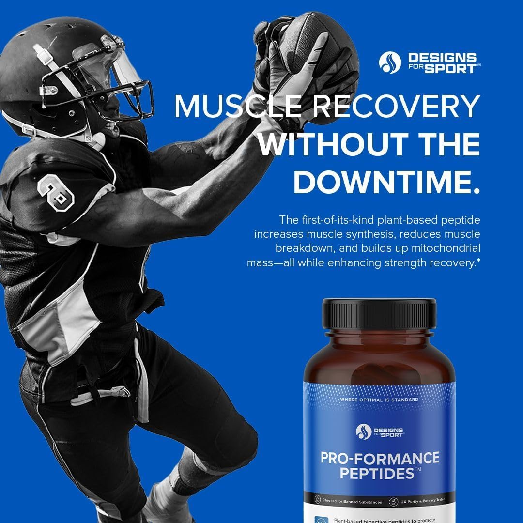 Designs for Sport Pro-Formance Peptides - Supports Muscle Growth & Recovery* - Athlete Formula to Support Peak Performance* - NSF Certified for Sport - 120 Vegetarian Capsules - Image 5