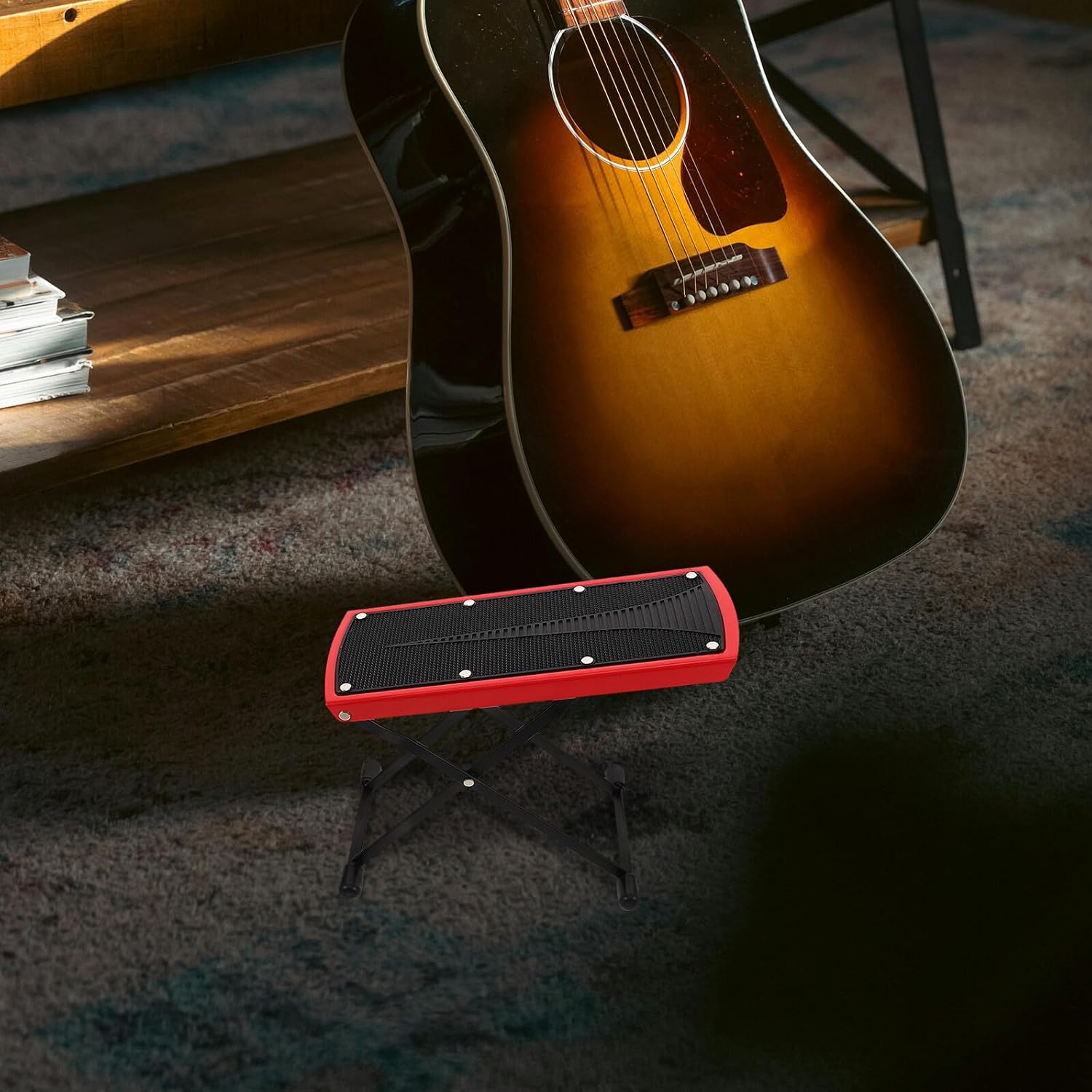 Adjustable Height Guitar Foot Stool Position Foldable Design Non-slip Metal Footrest for Classical and Acoustic Guitarists Portable Ergonomic Foot Support for Comfortable Playing