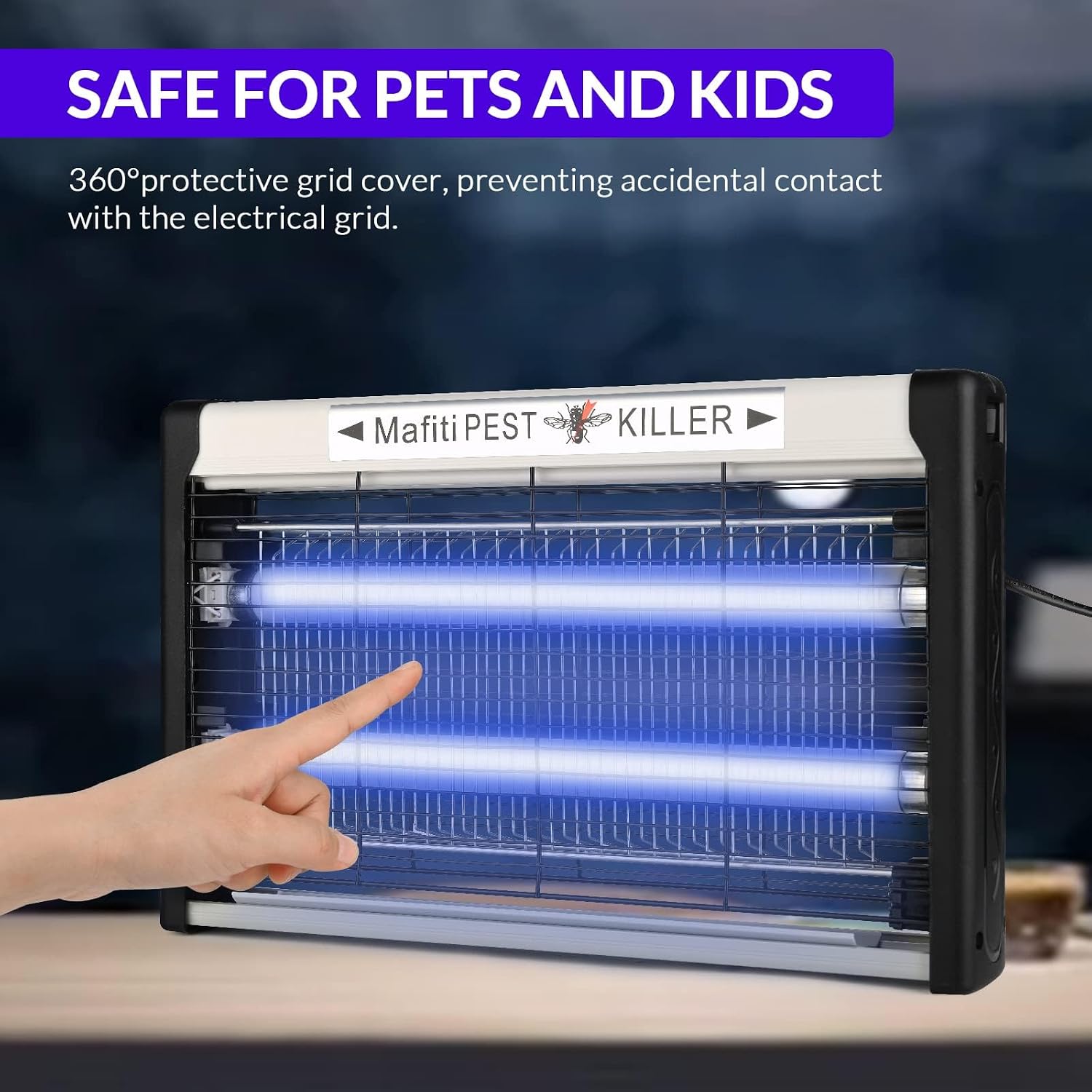mafiti Bug Zapper Indoor Mosquito Zapper 20W 3500V Fly Killer Energy-Saving Mosquito Trap Suitable for Bedrooms Kitchens Living Rooms Includes 2 Replacement Tubes Black