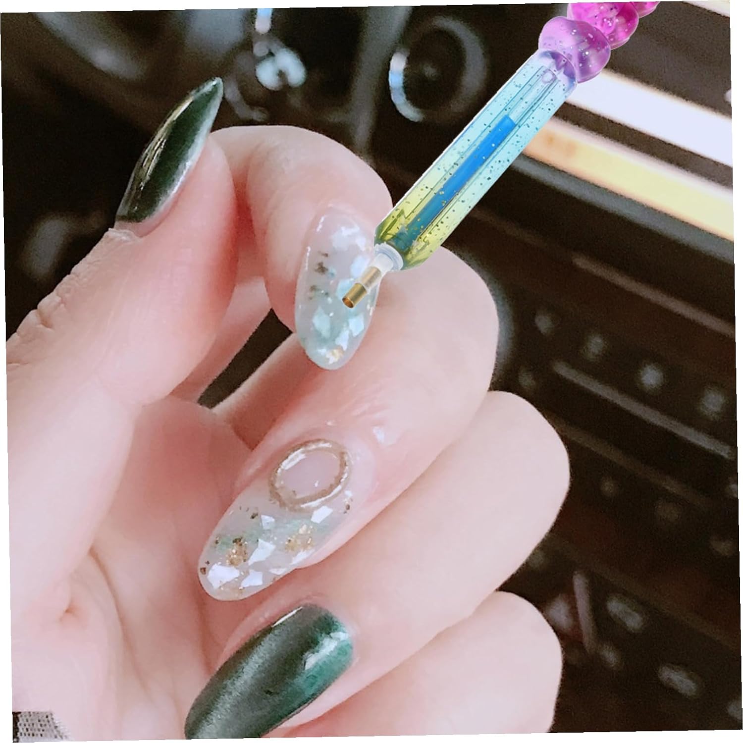 4pcs up Gems Nail Art Pen Point Drill Tool for Manicure Elegant Design for Salon Use and Home Nail Decoration
