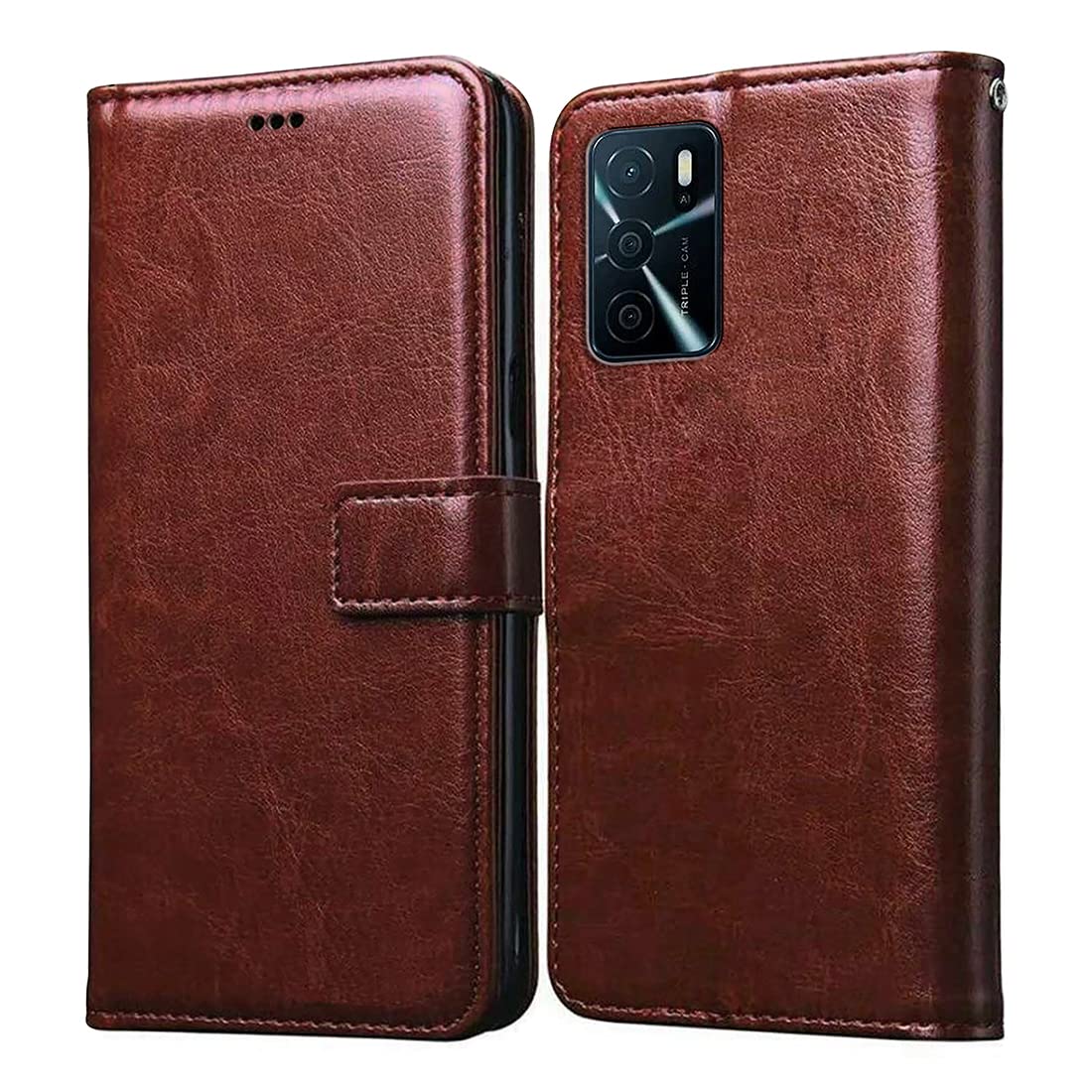 Casotec Flip Cover for Oppo A16 | Premium Leather Finish | Inbuilt Pockets & Stand | Flip Case for Oppo A16 (Brown) (B09PYWXZC4) Amazon Price History, Amazon Price Tracker