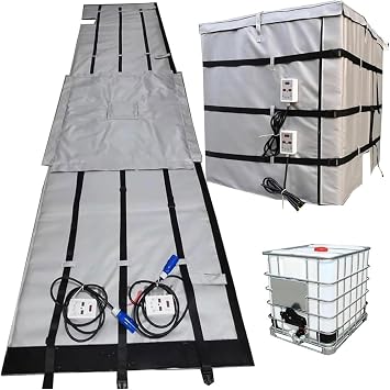 275 Gallon IBC Ton Barrel Heater, 1000 Litre IBC Container Insulation Blanket with Temperature Controller, Removable Design, Fast Heating, for 1Ton IBC Drums