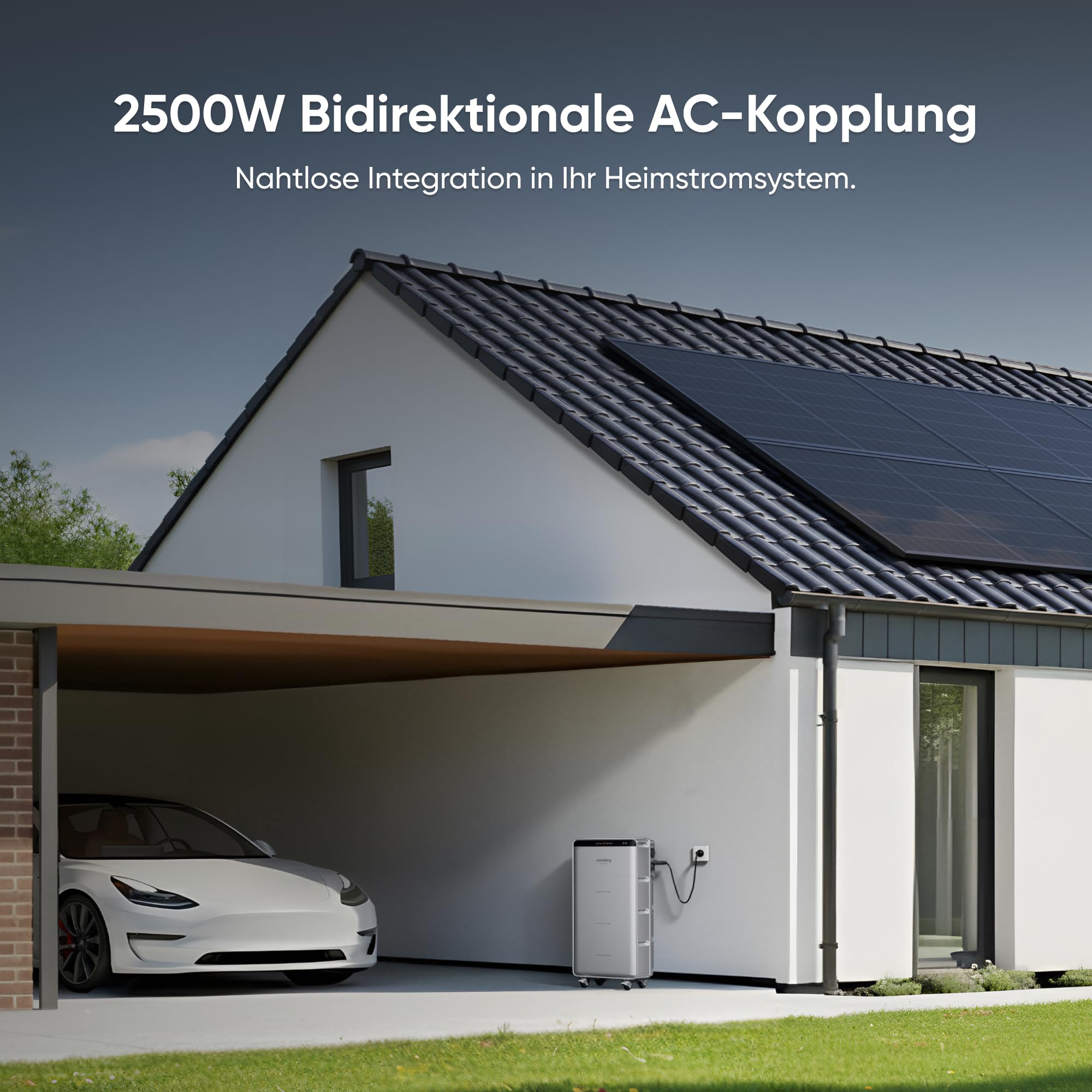 Jackery SolarVault 3 Pro Max Balkonkraftwerk mit Speicher, 2500 W, 4 MPPT, 4000 W PV-Eingang, mit 4 x 500 W Solarmodulen, erweiterbar bis 15 kWh