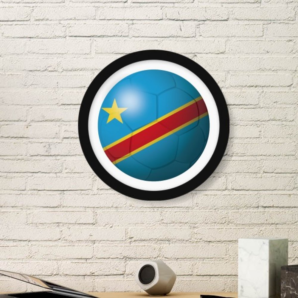 Cadre photo football drapeau du Congo pour personnaliser un mur vide en bois