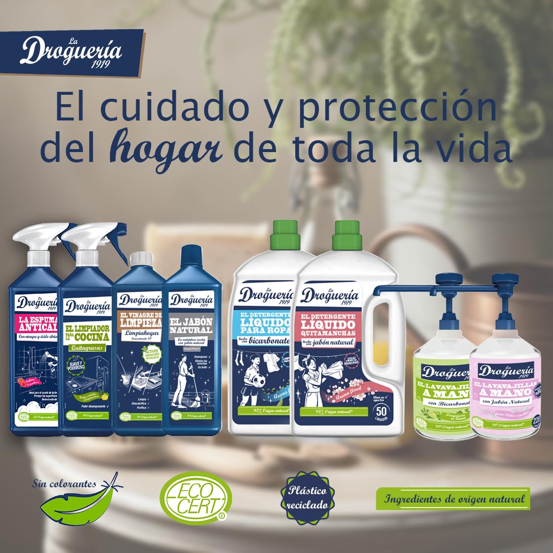 LA DROGUERIA - Lavavajillas a Mano Ecológico - 500ml (220 Lavados) (Bicarbonato)