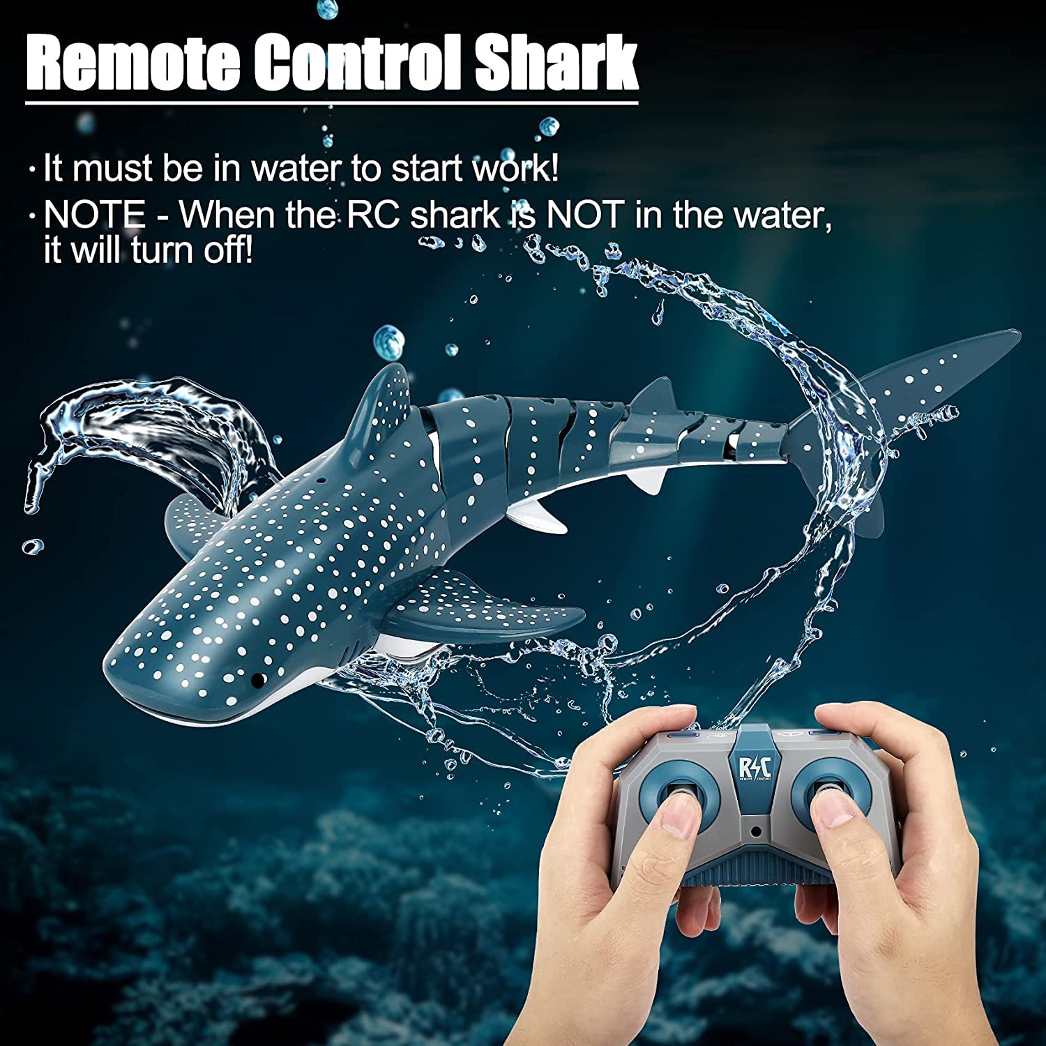Mahi Enterprise® Remote Control Shark Toy RC Boat 1:18 Scale 2.4G High Simulation Shark Large Capacity 500mAh Great Gift RC Boat Toys for 5+ Year Old Boys and Girls (Whale Shark) 4
