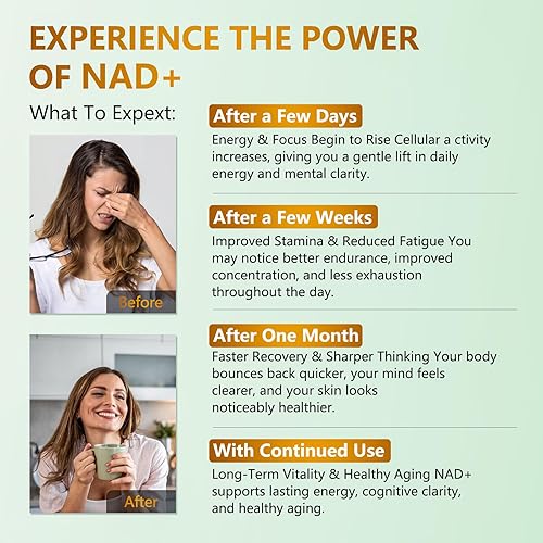 Miniatura 5 de Suplemento NAD de 1500 mg - Ribosida de nicotinamida liposomal NAD+ con resveratrol, NAD Plus Boosting - Apoya la salud celular, la resistencia y el
