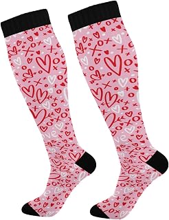 874 Crew Athletic Socks Pink Running Socks Long Walking Socks Casual Calf Socks For Running Hiking Travel 40cm