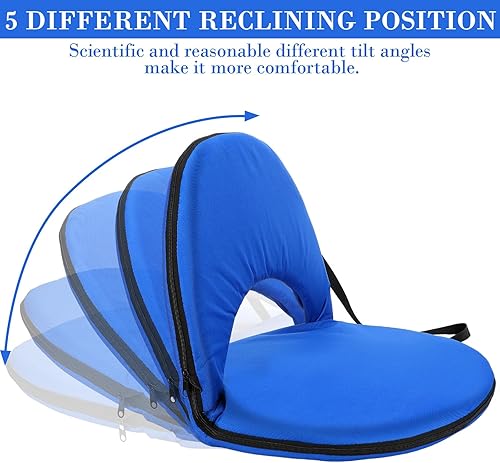 Miniatura 4 de Wenqik 4 asientos de estadio para gradas, asientos flexibles para aulas con soporte trasero, ajustable, plegable, portátil, amortiguador ligero