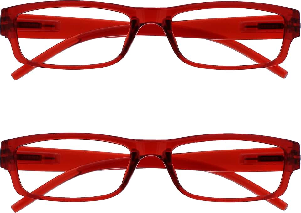 OPULIZE OPULIZE OPULIZE La Société Lunettes De Lecture Rouge Léger Confortable Lecteurs Valeur Pack 2 Hommes Femmes RR32-Z +2,50