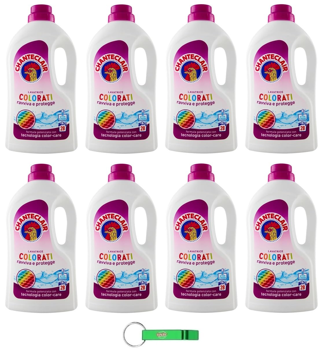 Chanteclair Lavatrice Colorati - Detergente líquido para la lavadora - Detergente para prendas de colores 28 lavados 1260 ml + llavero Beni Culinari gratuito